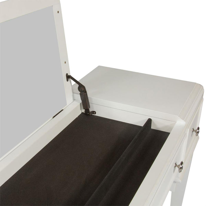 Liberty Furniture Stardust Vanity Desk in Iridescent White