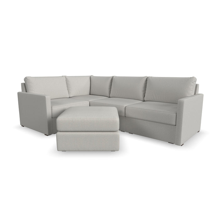 Flex 4-Seat Sectional with Narrow Arm and Ottoman