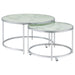 Lynn 2-piece Round Nesting Table White and Chrome image