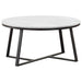 Hugo Round Coffee Table White and Matte Black - Furniture House (VA)