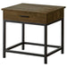 Byers Square 1-drawer End Table Brown Oak and Sandy Black - Furniture House (VA)