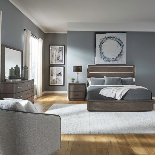 Cascade Falls King California Panel Bed, Dresser & Mirror, Night Stand image