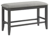 Elements International Seneca Counter Height Dining Bench in Grey image