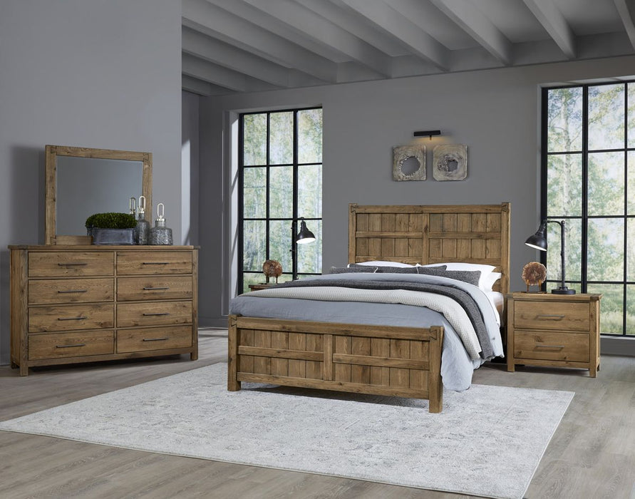 Vaughan Bassett Dovetail King Board and Batten Bed in Natural