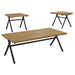 Colmar 3-piece Trestle Occasional Table Set Golden Oak and Gunmetal - Furniture House (VA)