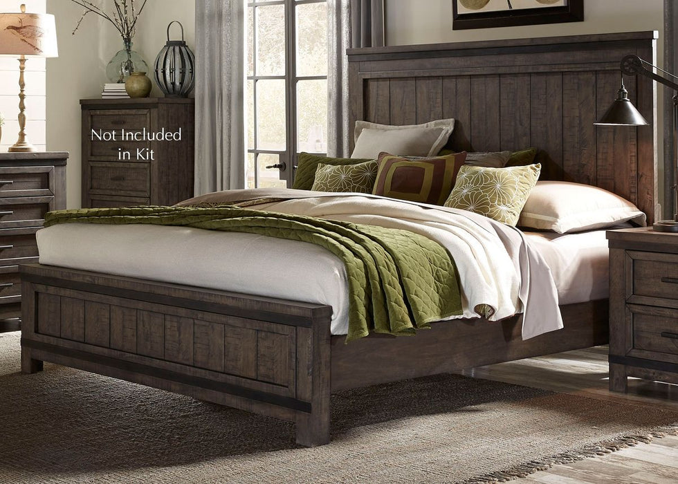Liberty Thornwood Hills King Panel Bed in Rock Beaten Gray 759-BR-KPB