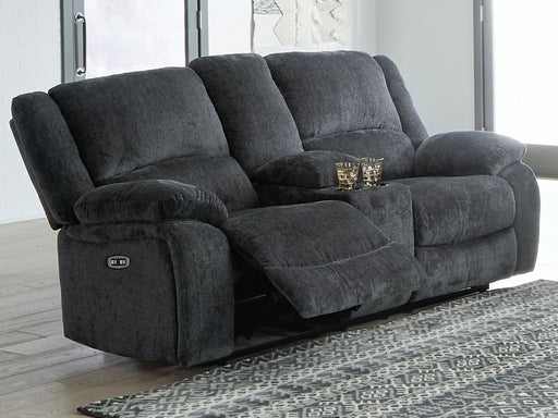 Draycoll Power Reclining Loveseat with Console - Furniture House (VA)