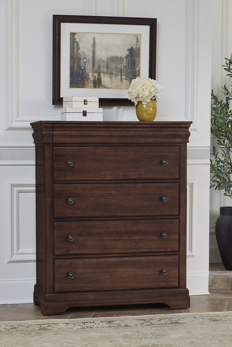 Vaughan Bassett Vista 5-Drawer Chest in Warm Cherry