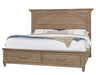 Vaughan Bassett Vista Queen Mansion Storage Bed in Natural Oak image