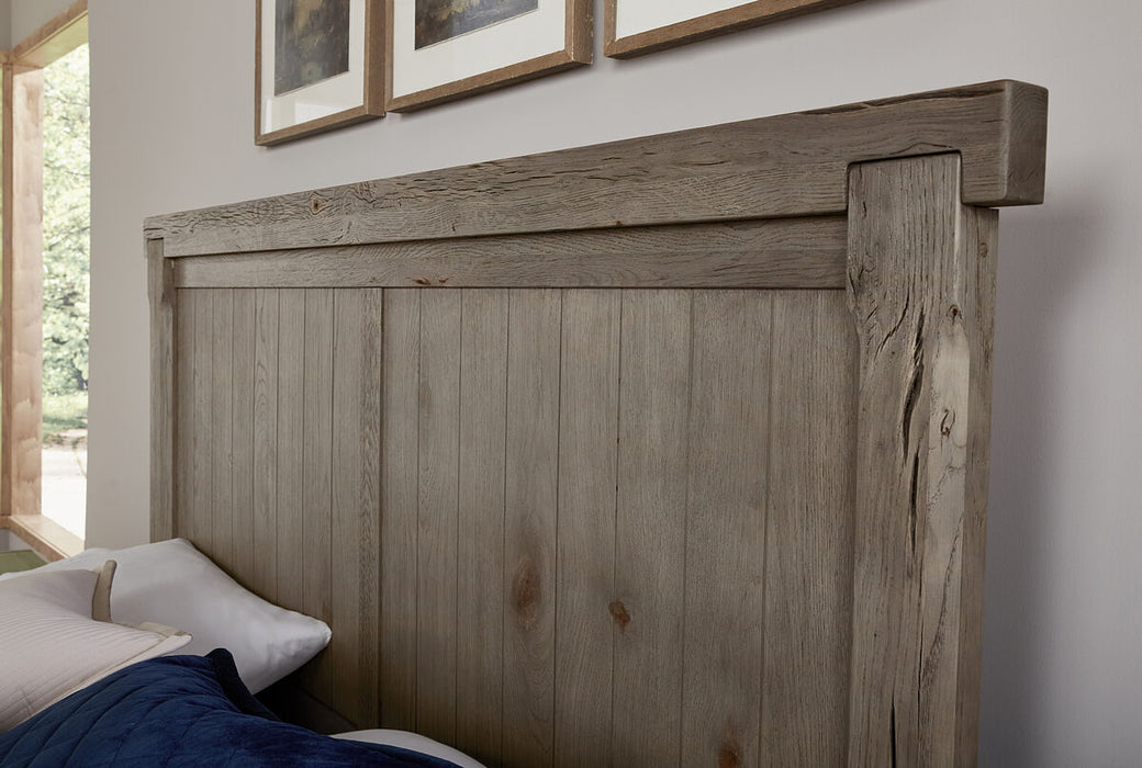 Vaughan Bassett Yellowstone California King American Dovetail Panel Bed in Dapple Grey