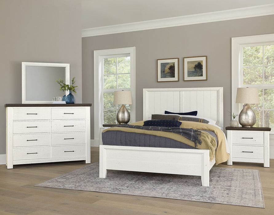 Vaughan Bassett Yellowstone California King Panel Bed in White & Buckskin