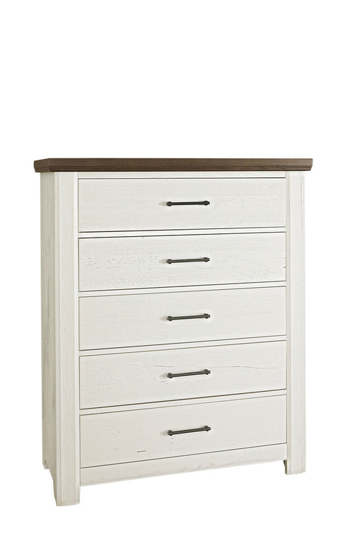 Vaughan Bassett Yellowstone 5 Drawer Chest in White & Buckskin image