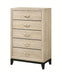 Crown Mark Furniture Akerson 5 Drawer Chest in Beige image