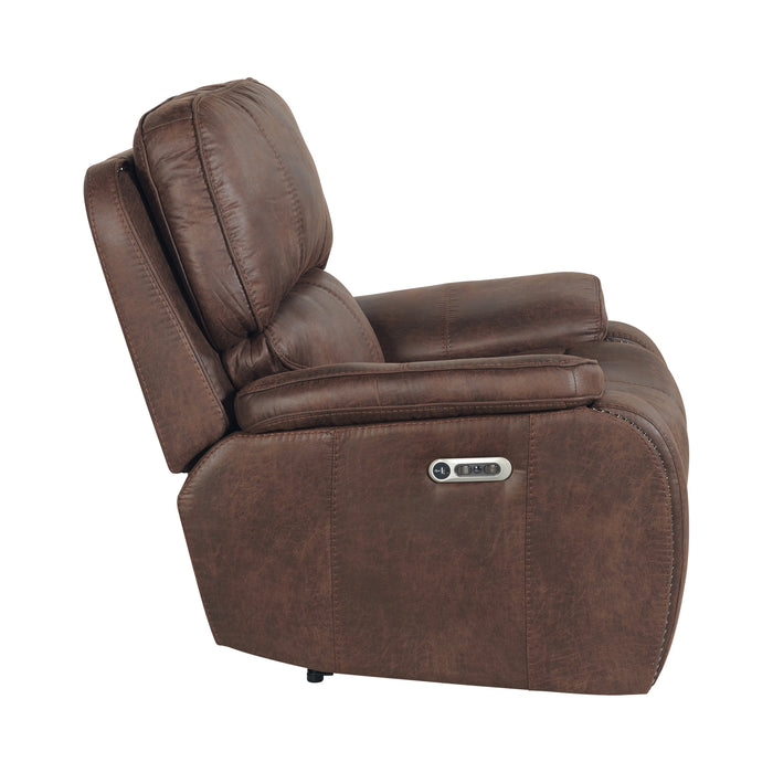 Atlantis Power Motion Recliner with Power Head Recliner in Heritage Brown