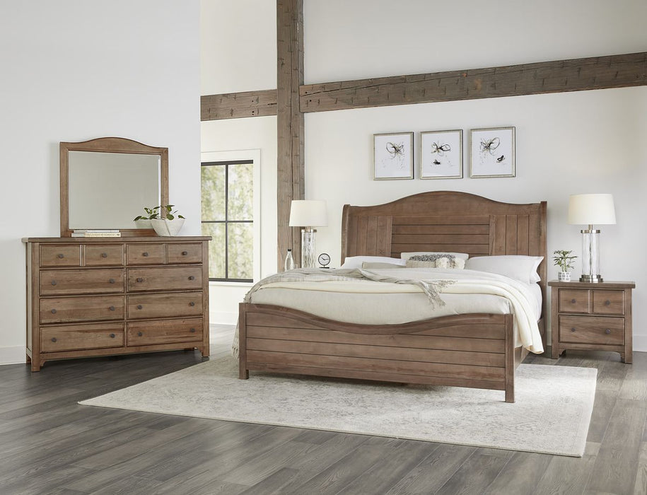 Vaughan Bassett Cool Farmhouse Sleigh Queen Bed in Natural