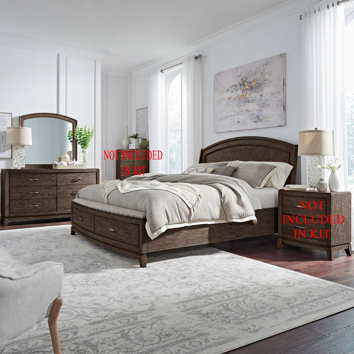 Avalon Queen Panel Storage Bed, Dresser & Mirror image