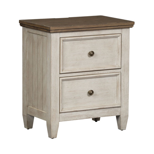 Heartland 2 Drawer Nightstand w/ Charging Station in Antique White - Furniture House (VA)