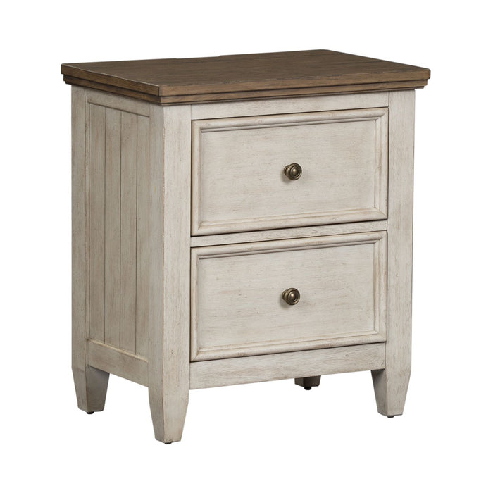 Heartland 2 Drawer Nightstand w/ Charging Station in Antique White - Furniture House (VA)