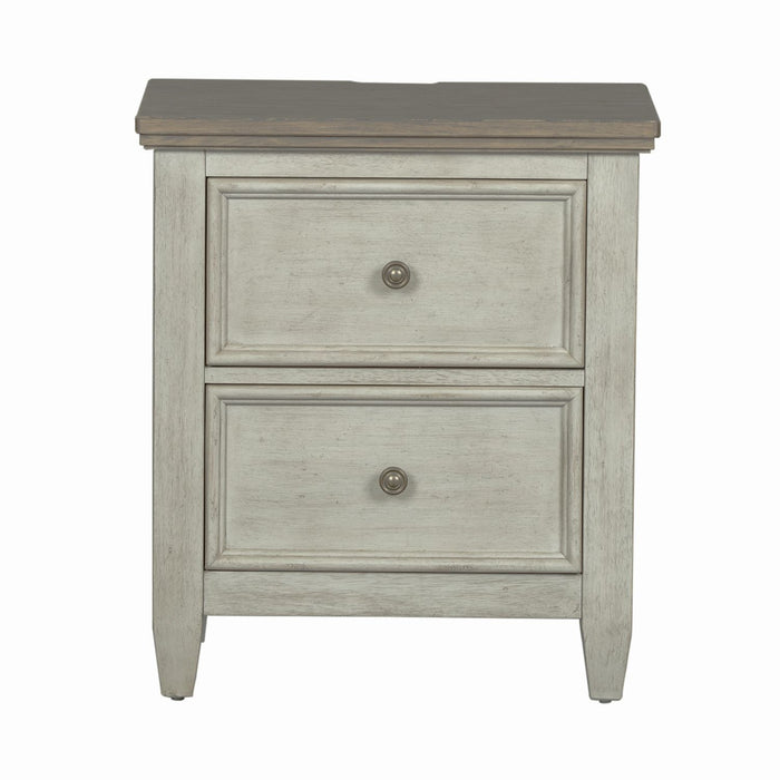 Heartland 2 Drawer Nightstand w/ Charging Station in Antique White - Furniture House (VA)