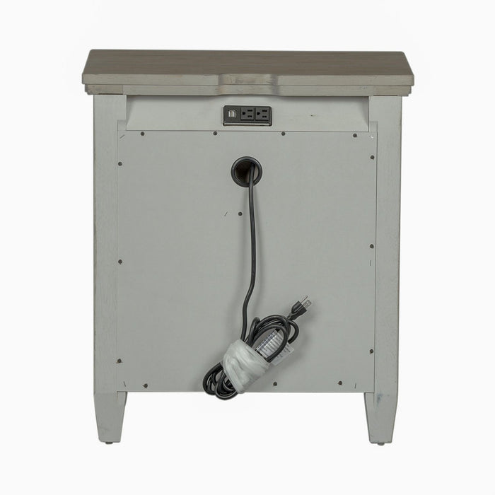 Heartland 2 Drawer Nightstand w/ Charging Station in Antique White - Furniture House (VA)