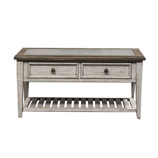Heartland Rect Ceiling Tile Cocktail Table in Antique White - Furniture House (VA)