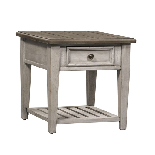 Heartland Drawer End Table in Antique White - Furniture House (VA)