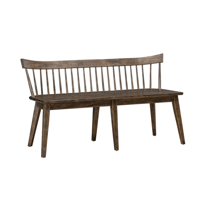 Midland Falls Spindle Back Bench in Rustic Brown - Furniture House (VA)