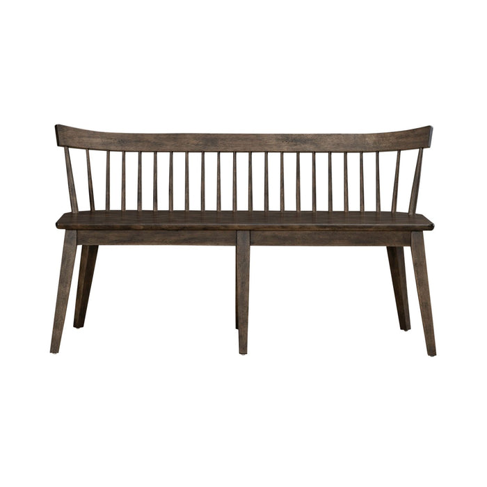 Midland Falls Spindle Back Bench in Rustic Brown - Furniture House (VA)