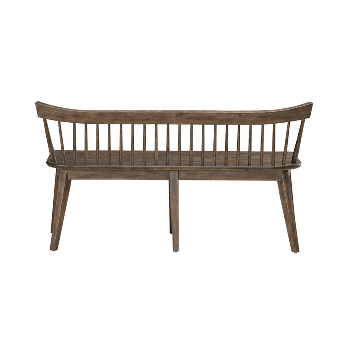 Midland Falls Spindle Back Bench in Rustic Brown - Furniture House (VA)