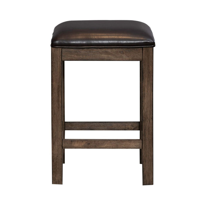 Liberty Furniture Lennox Upholstered Console Stool in Weathered Chestnut