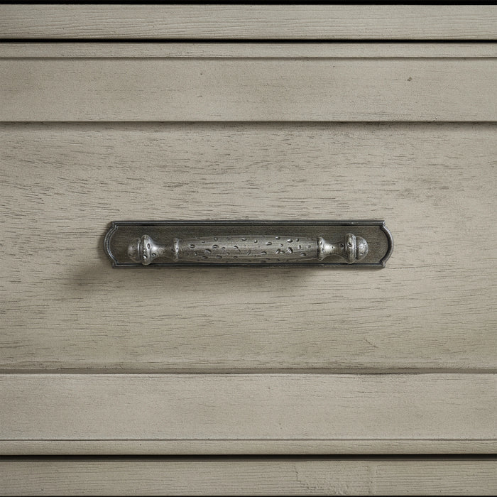 Farmington 5-Drawer Chest in Medium Brown and Washed Stone