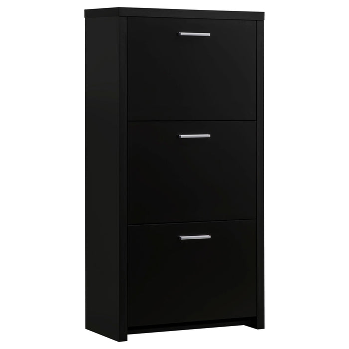 Vivian 3-drawer Shoe Cabinet Black - Furniture House (VA)