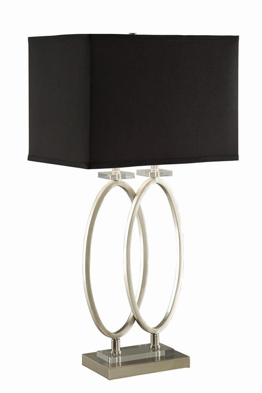 Izuku Rectangular Shade Table Lamp Black and Brushed Nickel - Furniture House (VA)