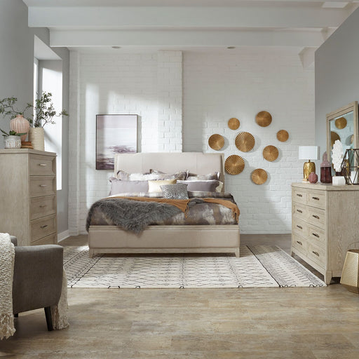 Belmar King Uph Bed, Dresser & Mirror, Chest image