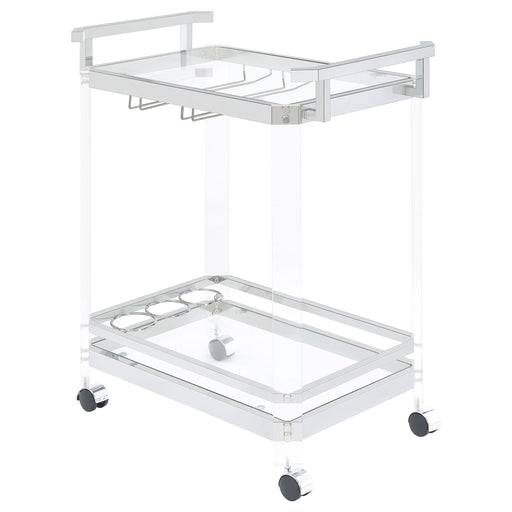 Jefferson 2-tier Glass Serving Cart Clear - Furniture House (VA)