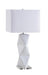 Camie Geometric Ceramic Base Table Lamp White - Furniture House (VA)
