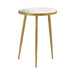 Acheson Round Accent Table White and Gold - Furniture House (VA)