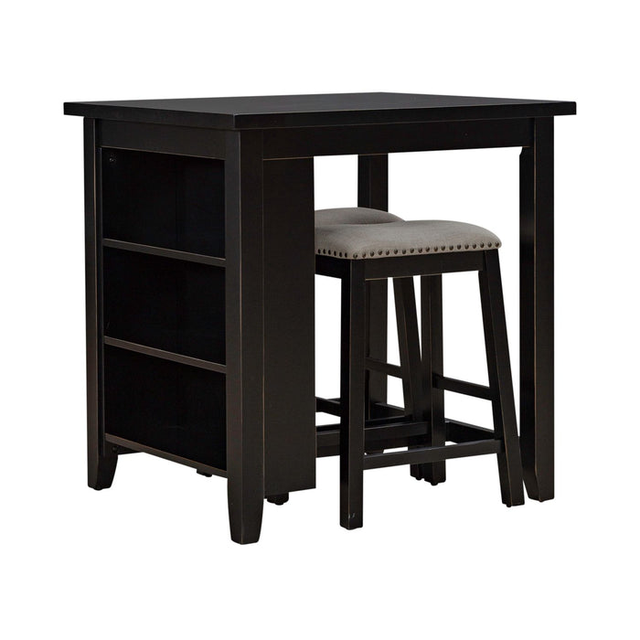 Brook Creek 3 Piece Counter Set - Black - Furniture House (VA)