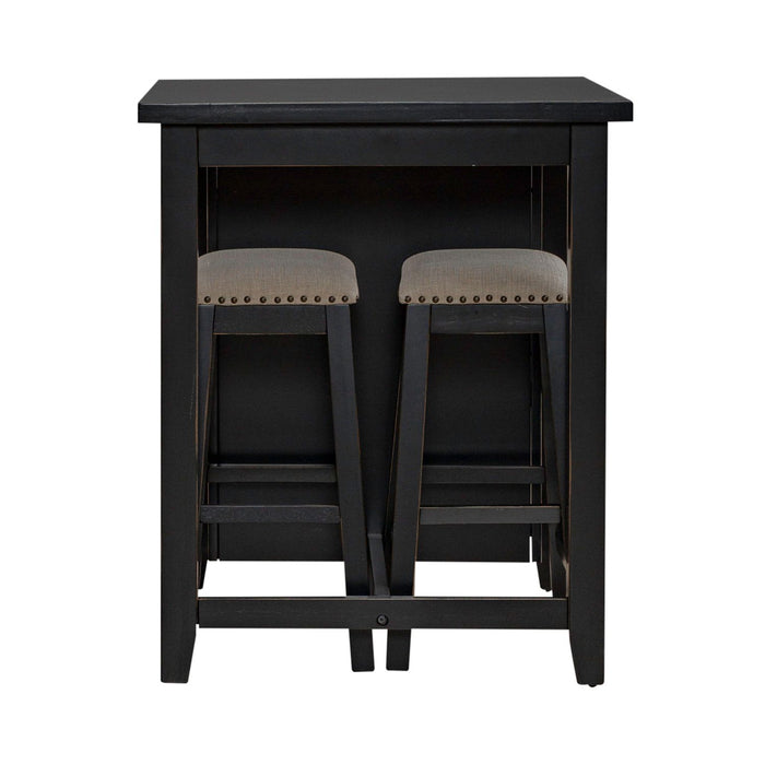 Brook Creek 3 Piece Counter Set - Black - Furniture House (VA)