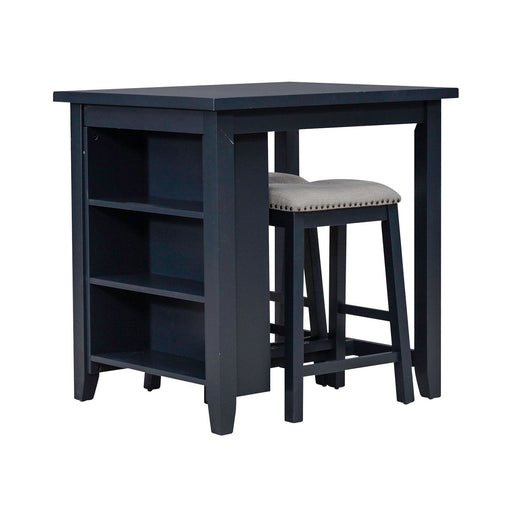 Brook Creek 3 Piece Counter Set - Navy - Furniture House (VA)
