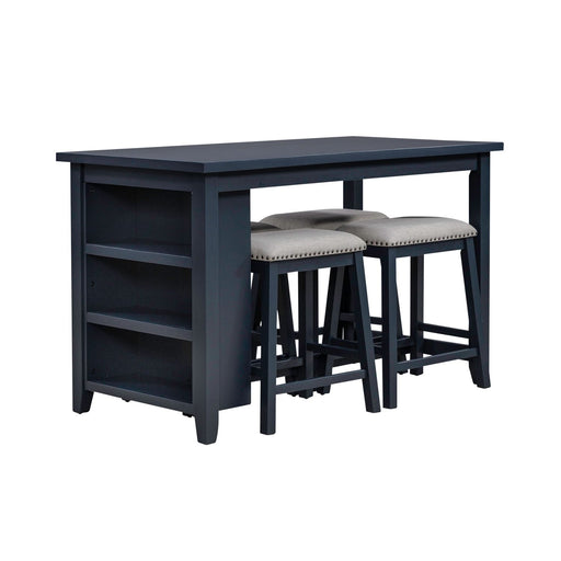 Brook Creek 5 Piece Counter Set- Navy - Furniture House (VA)