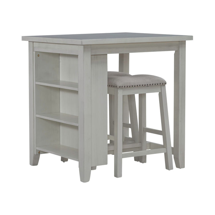 Brook Creek 3 Piece Counter Set - White - Furniture House (VA)