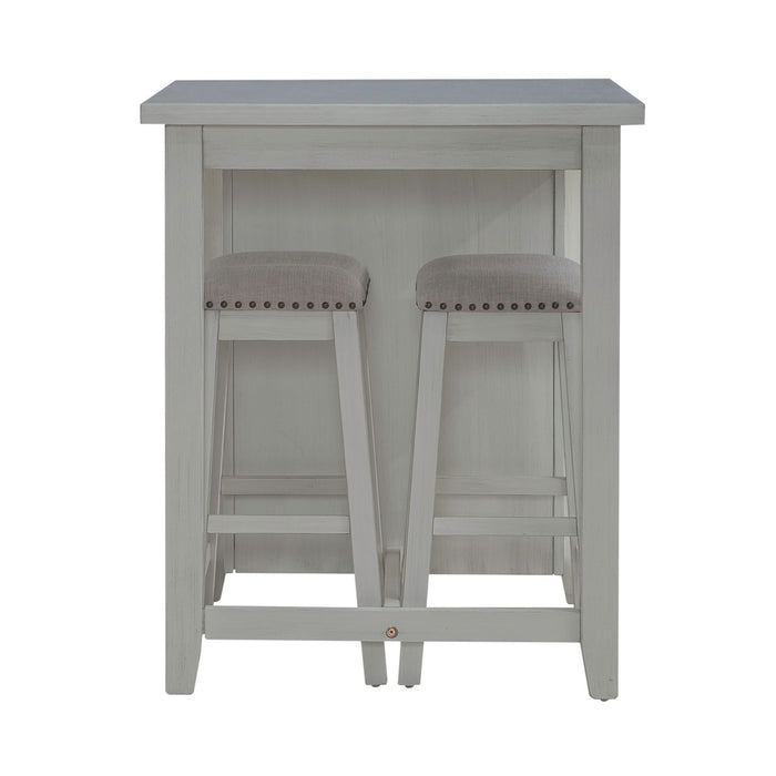 Brook Creek 3 Piece Counter Set - White - Furniture House (VA)