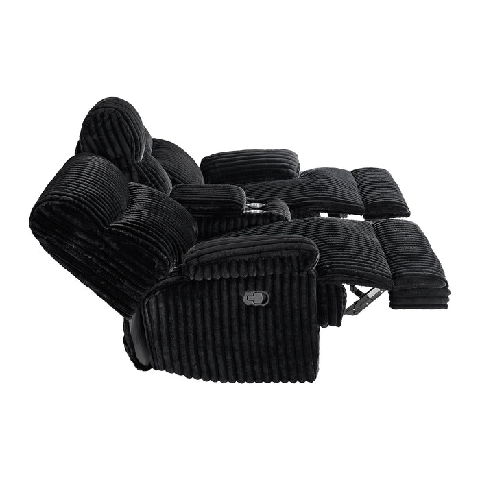 Admiral Loveseat with Console in Masis Black