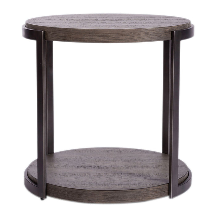 Modern View Round End Table in Gray - Furniture House (VA)