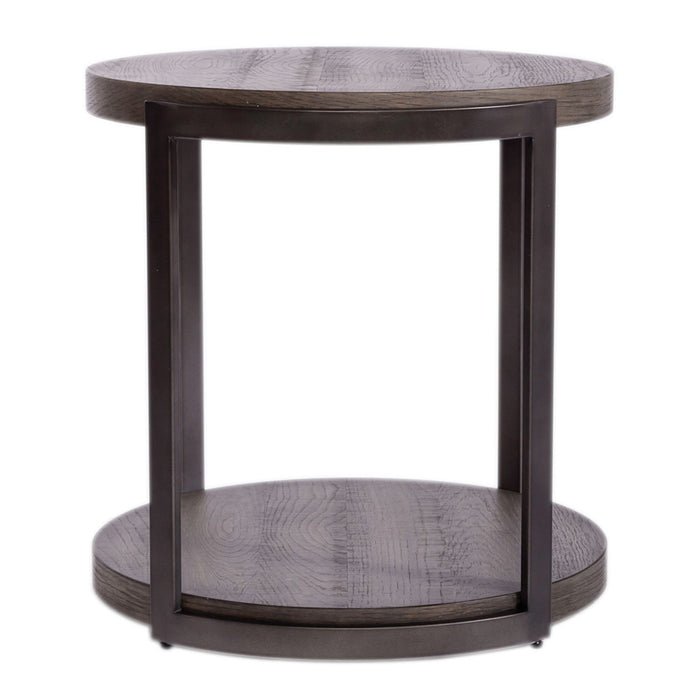 Modern View Round End Table in Gray - Furniture House (VA)
