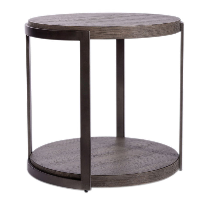 Modern View Round End Table in Gray - Furniture House (VA)