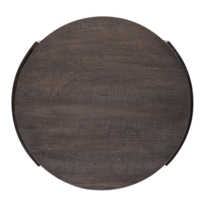 Modern View Round End Table in Gray - Furniture House (VA)