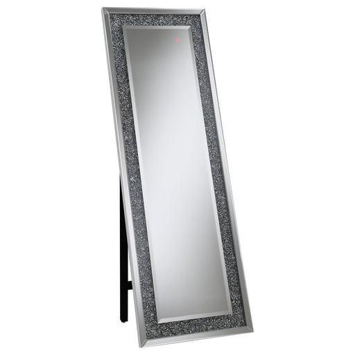 Carisi Rectangular Standing Mirror with LED Lighting Silver - Furniture House (VA)