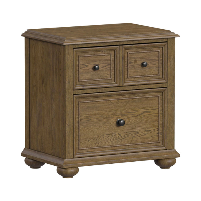 Heritage & Home Nightstand with USBC in Oak Brown